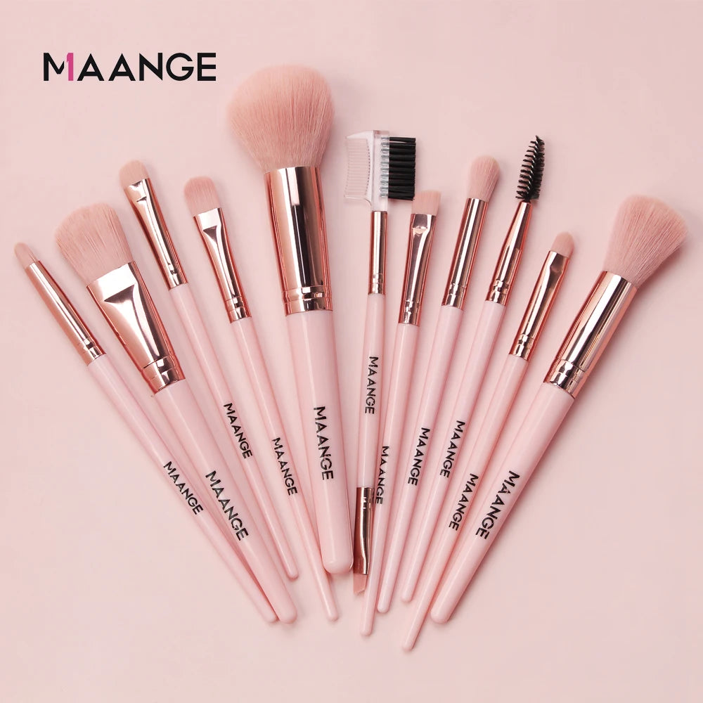 MAANGE Makeup Brushes Pro Pink Brush Set Powder EyeShadow Blending Eyeliner Eyelash Eyebrow Make up Beauty Cosmestic Brushes