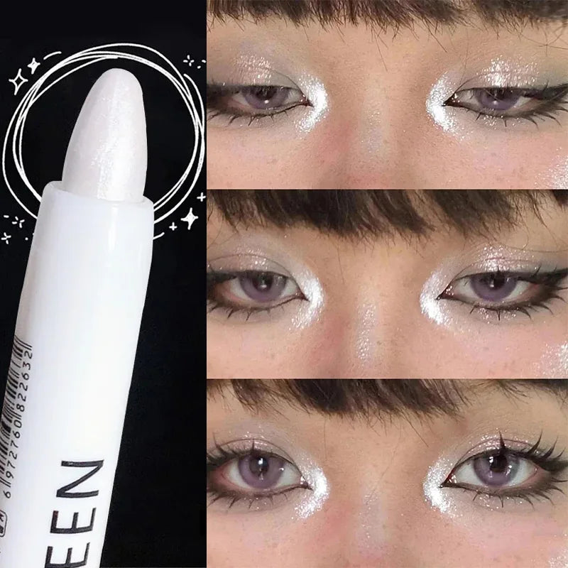 Eyeshadow Pencil Pearlescent Matte White Brighten Eyes Head Contour Shadow Stick Glitter Eyeshadow Highlighter Pen Tool Cosmetic