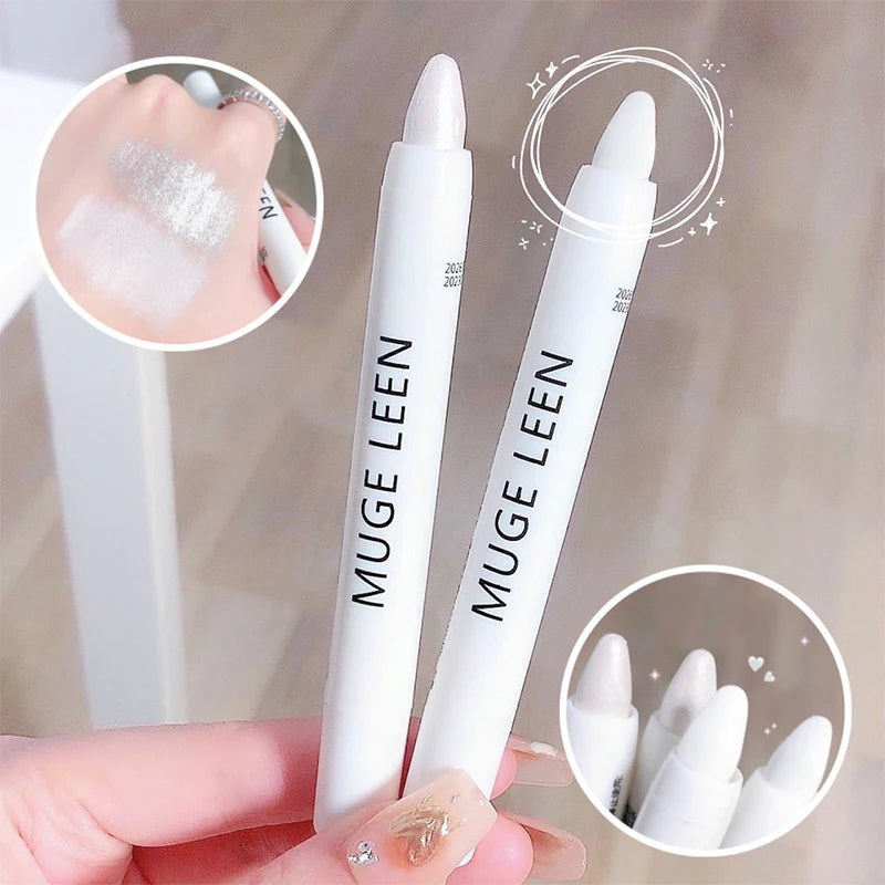 Eyeshadow Pencil Pearlescent Matte White Brighten Eyes Head Contour Shadow Stick Glitter Eyeshadow Highlighter Pen Tool Cosmetic