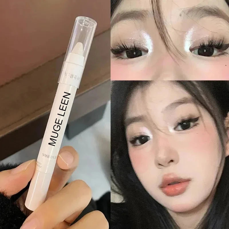 Eyeshadow Pencil Pearlescent Matte White Brighten Eyes Head Contour Shadow Stick Glitter Eyeshadow Highlighter Pen Tool Cosmetic