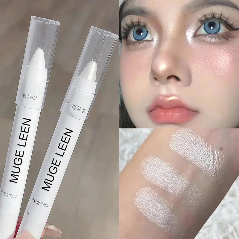 Eyeshadow Pencil Pearlescent Matte White Brighten Eyes Head Contour Shadow Stick Glitter Eyeshadow Highlighter Pen Tool Cosmetic